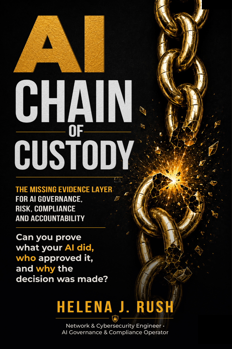 AI Chain of Custody book cover by Helena J. Rush